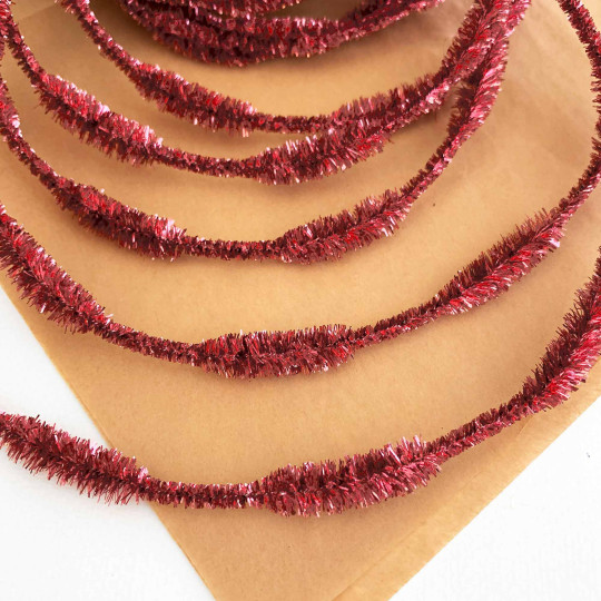 Petite 2-1/2" Bump Chenille for Beards and Arms in Metallic Rose Pink ~ 1 yd. (15 bumps)